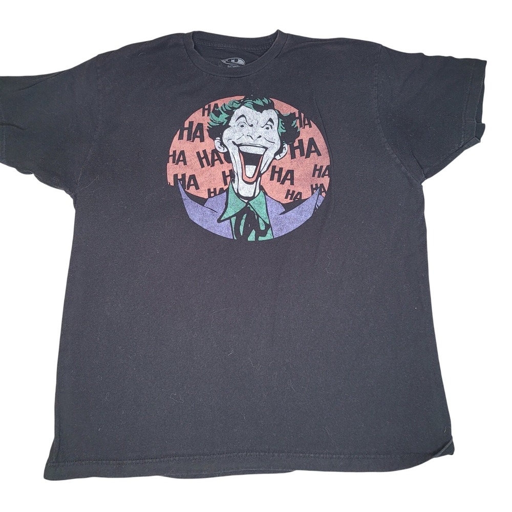 Batman The Joker Graphic T-Shirt Mens XL Black HA HA‎ HA DC Comics Short Sleeve